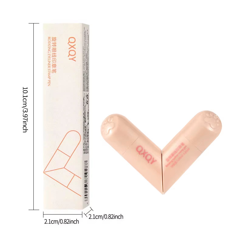 QXQY Easy Stamp Wing Eyeliner Pen - Dual Ended (Stamp + Pencil), Waterproof, Quick Dry, All Day Wear, Foolproof Application, Mus